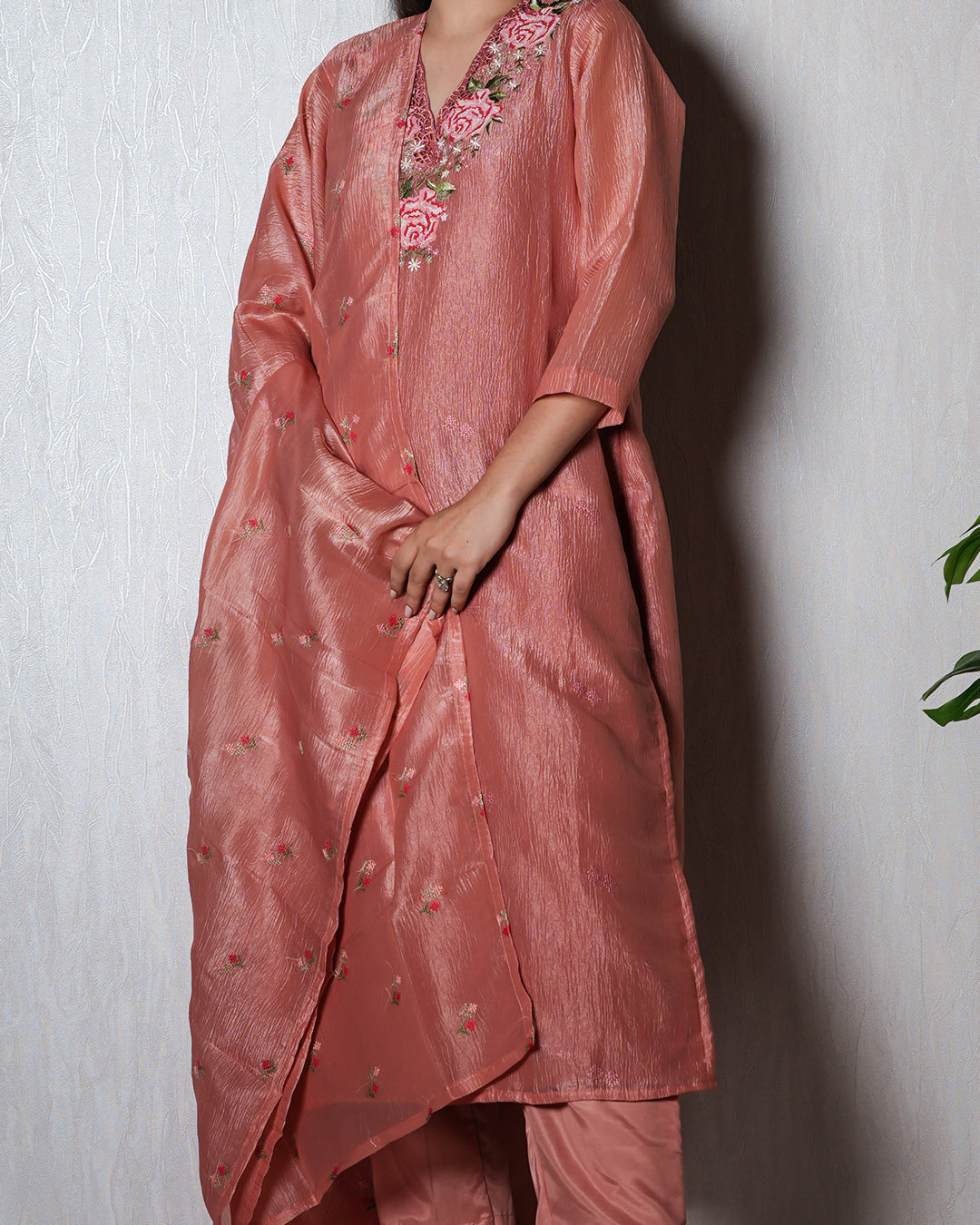 Blush Rose Silk Suit Set