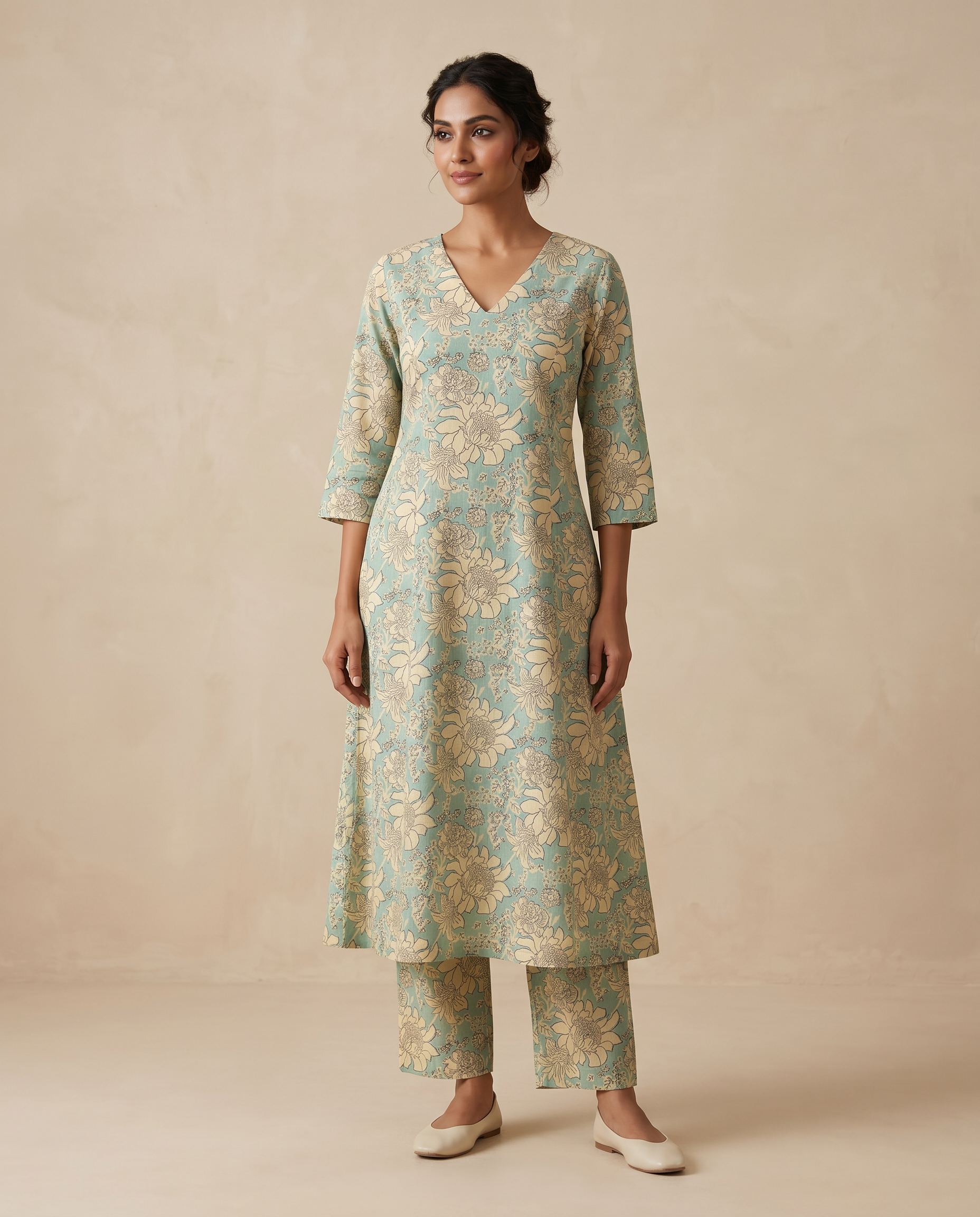 Sage Blossom Kurta Set | Aika the Label