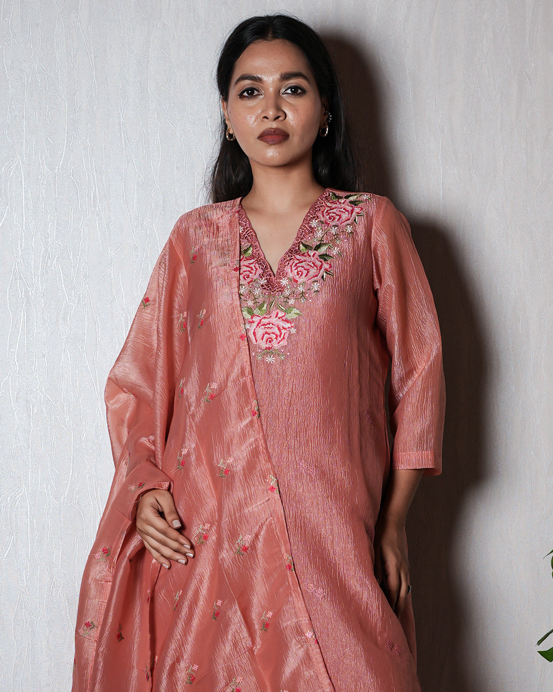 Blush Rose Silk Suit Set