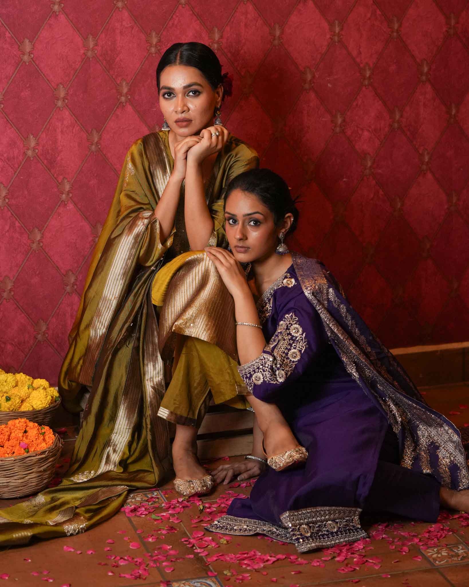 Golden yellow kurta set with dupatta | Aika Luxe