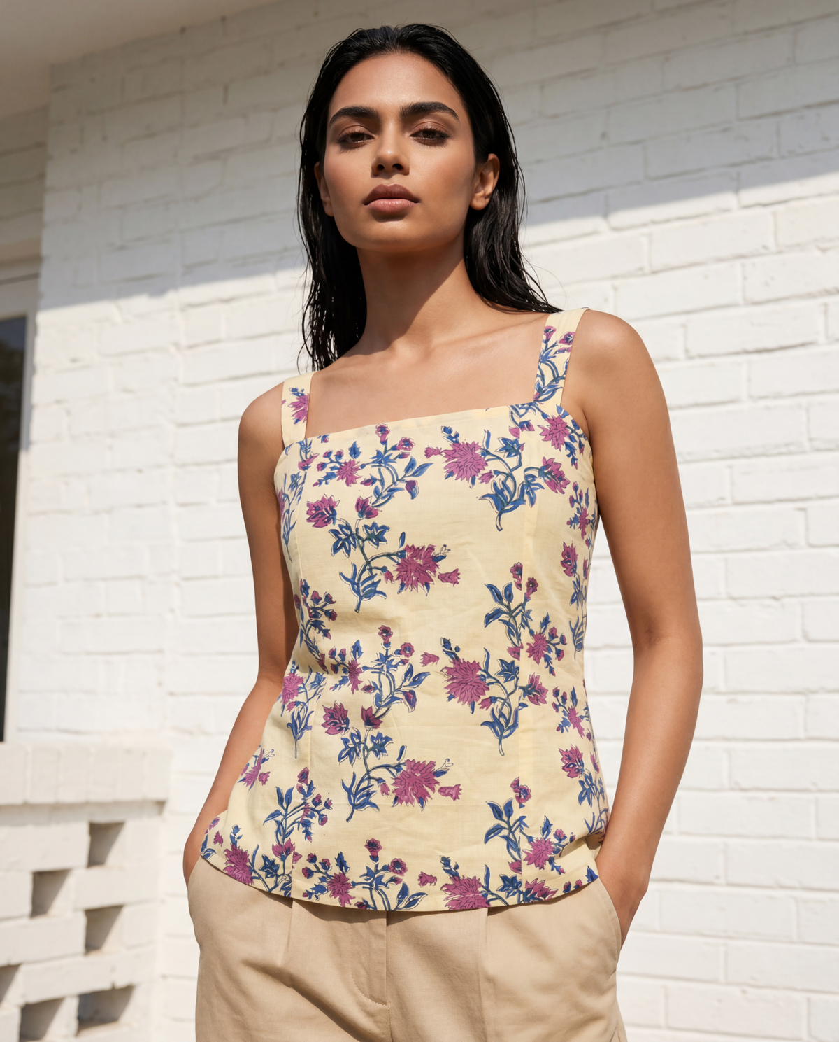 Ivory Bloom Floral Camisole