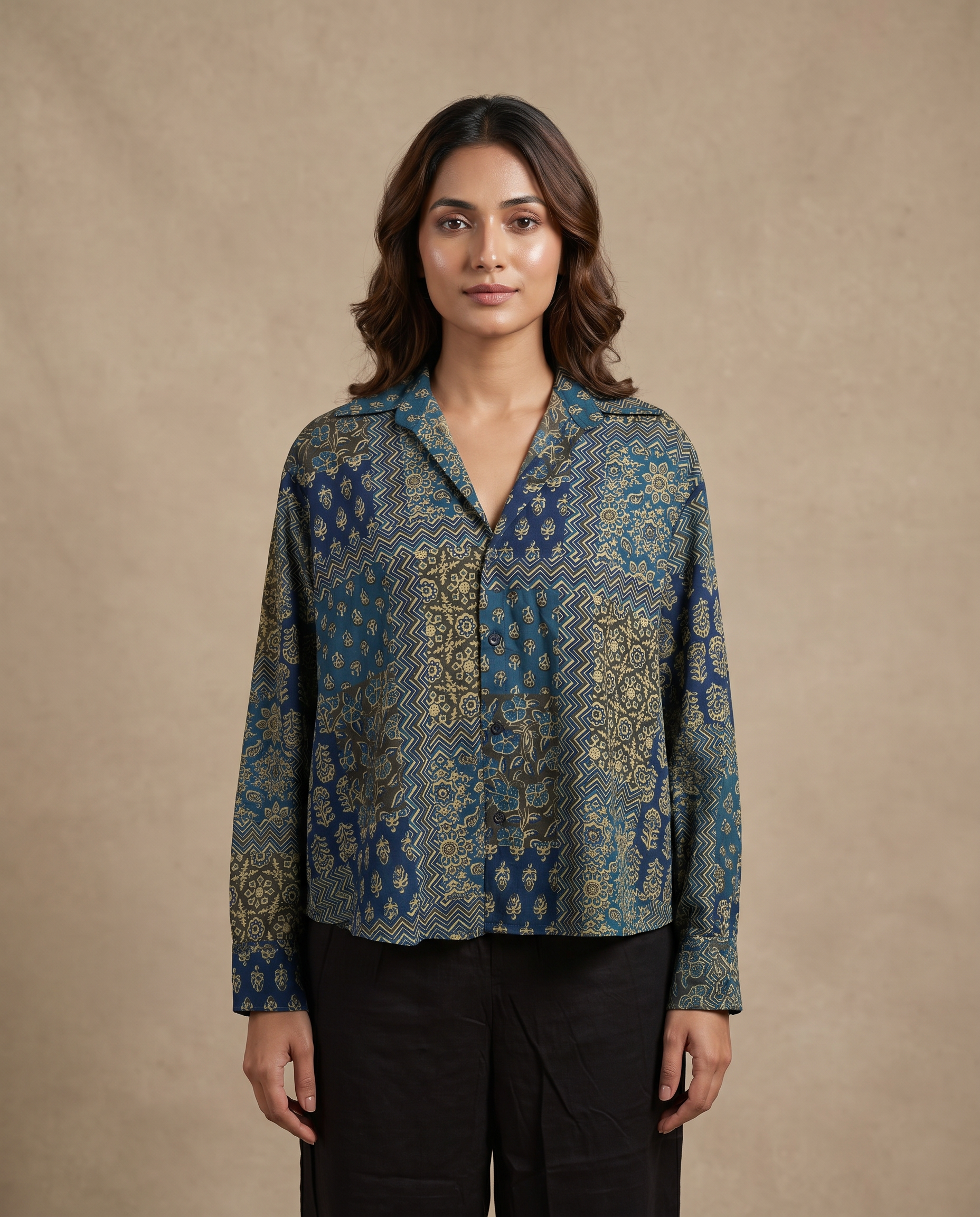 Rustic Blue Mosaic Shirt