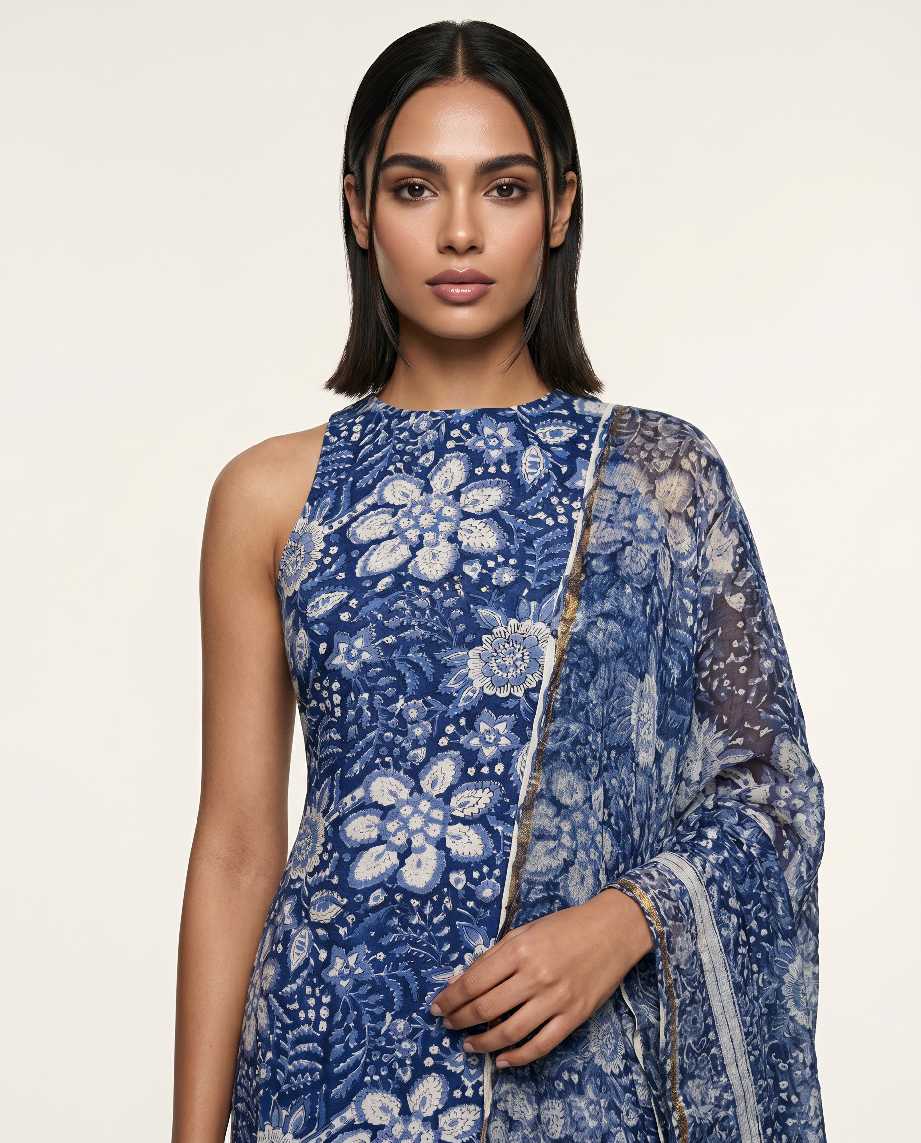 Indigo Floral Kurta Set
