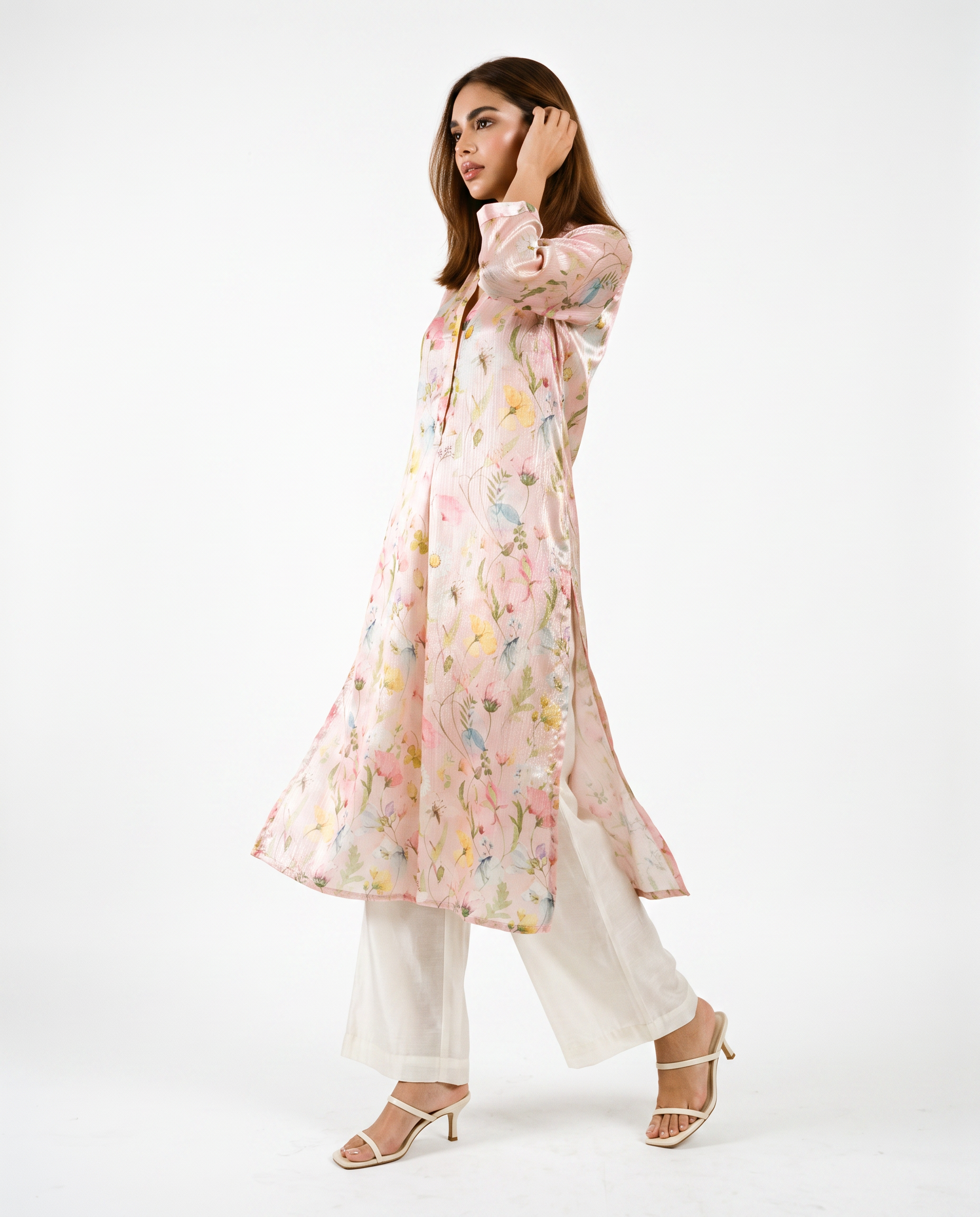 Pastel Pink Floral Kurta