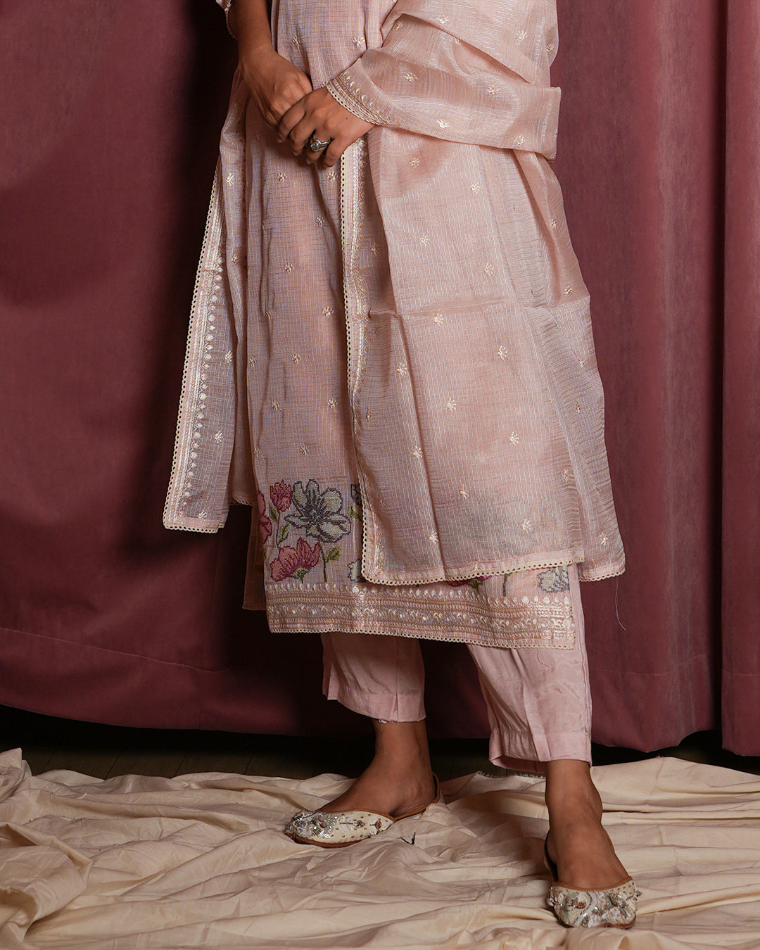 Blush Pink Embroidered Ethnic Suit Set