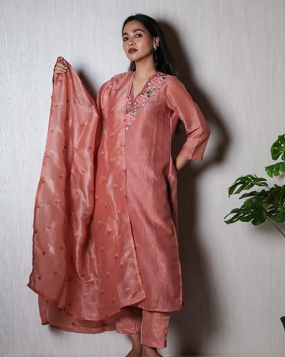 Blush Rose Silk Suit Set