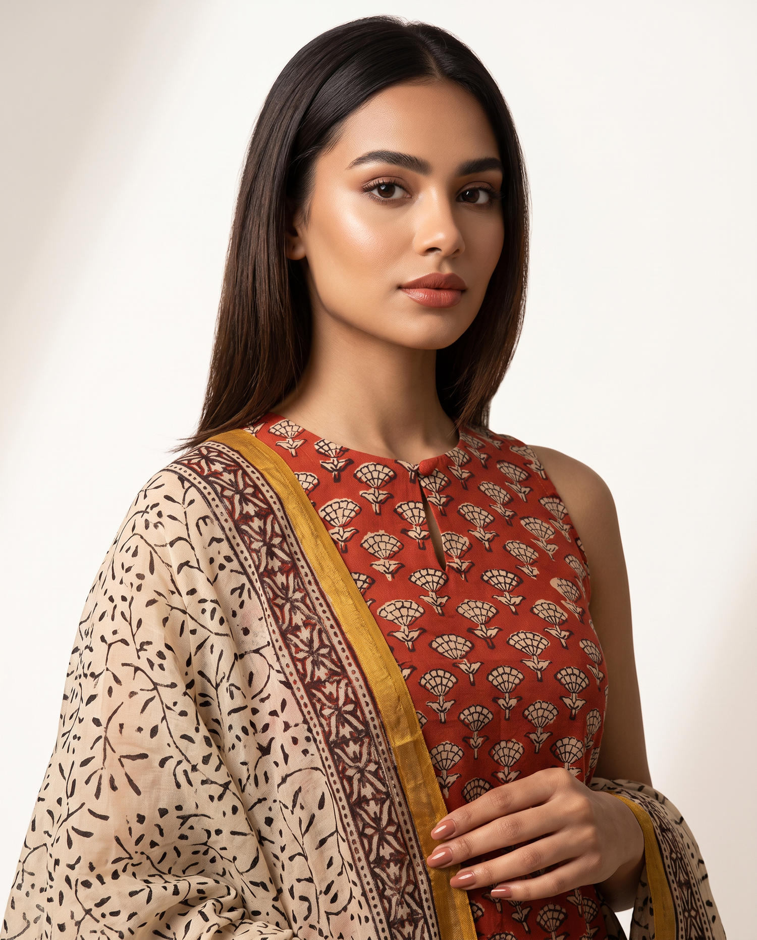 Rust Bloom Printed Suit Set