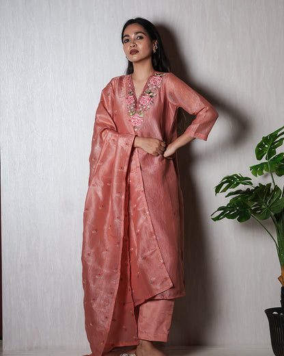 Blush Rose Silk Suit Set