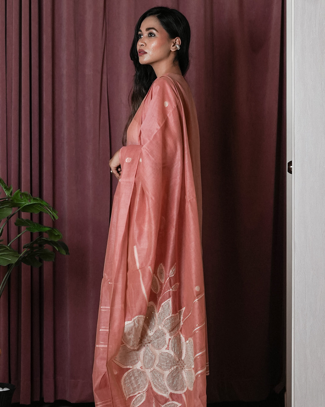 Rosewood Floral Handwoven Suit Set