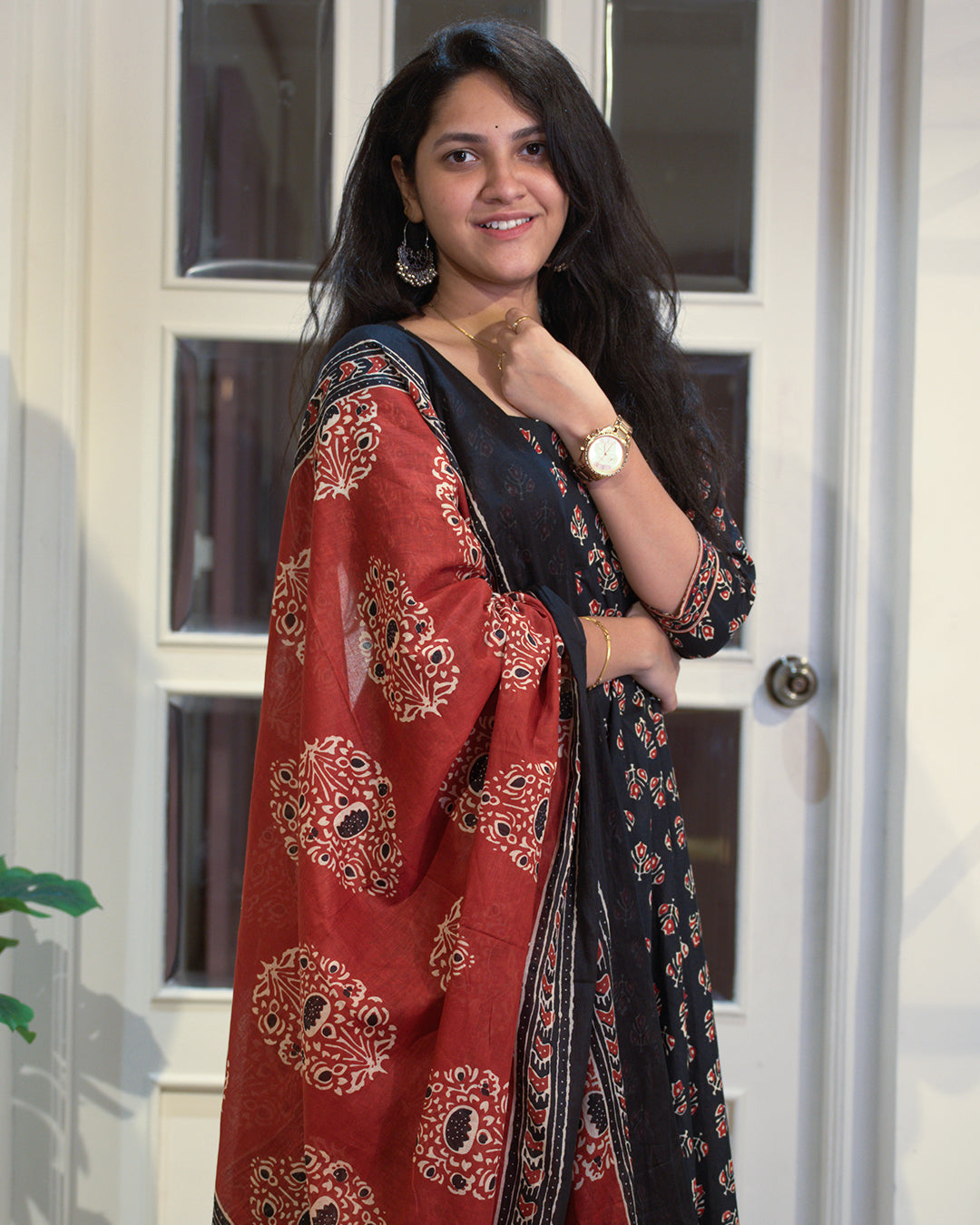 Black Anarkali-style kurta set | Aika the label