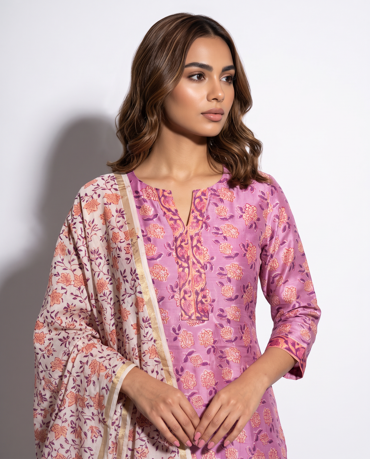 Lilac Garden Printed Kurta Set