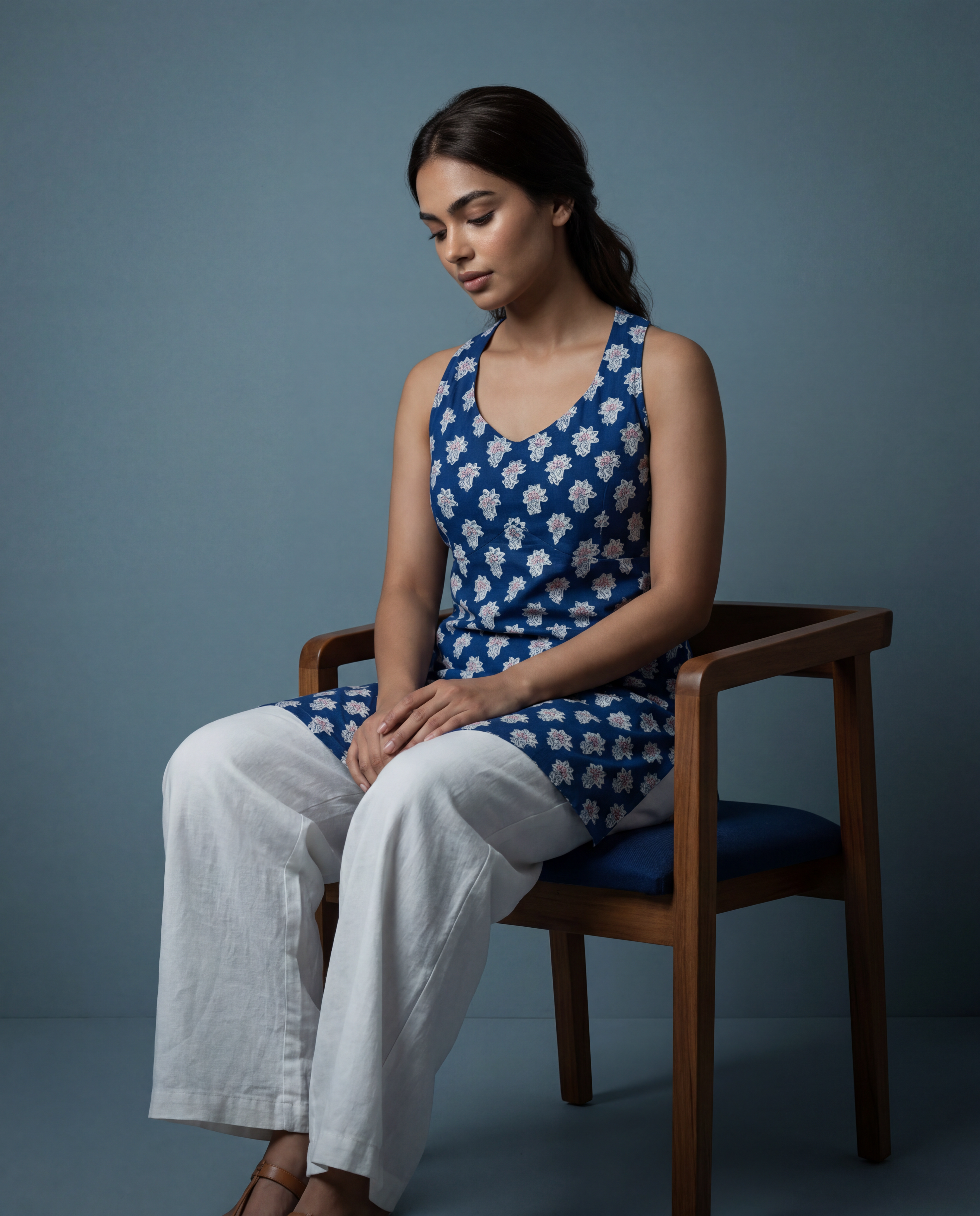 Royal Blue Short Kurta