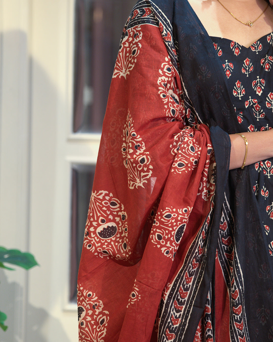 Black Anarkali-style kurta set | Aika the label