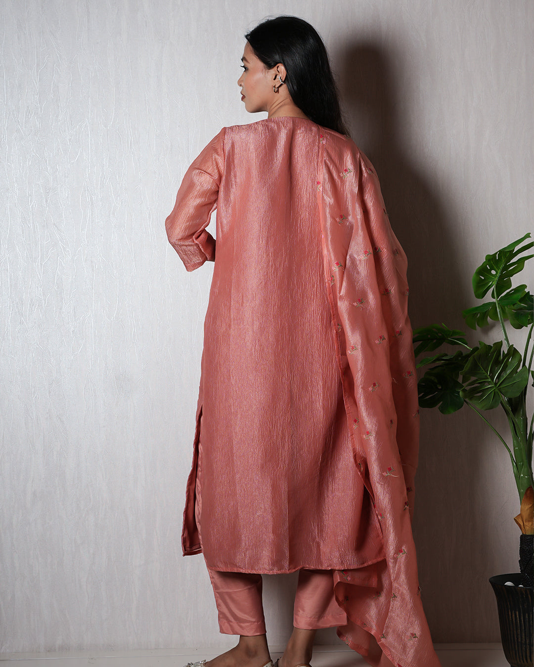 Blush Rose Silk Suit Set