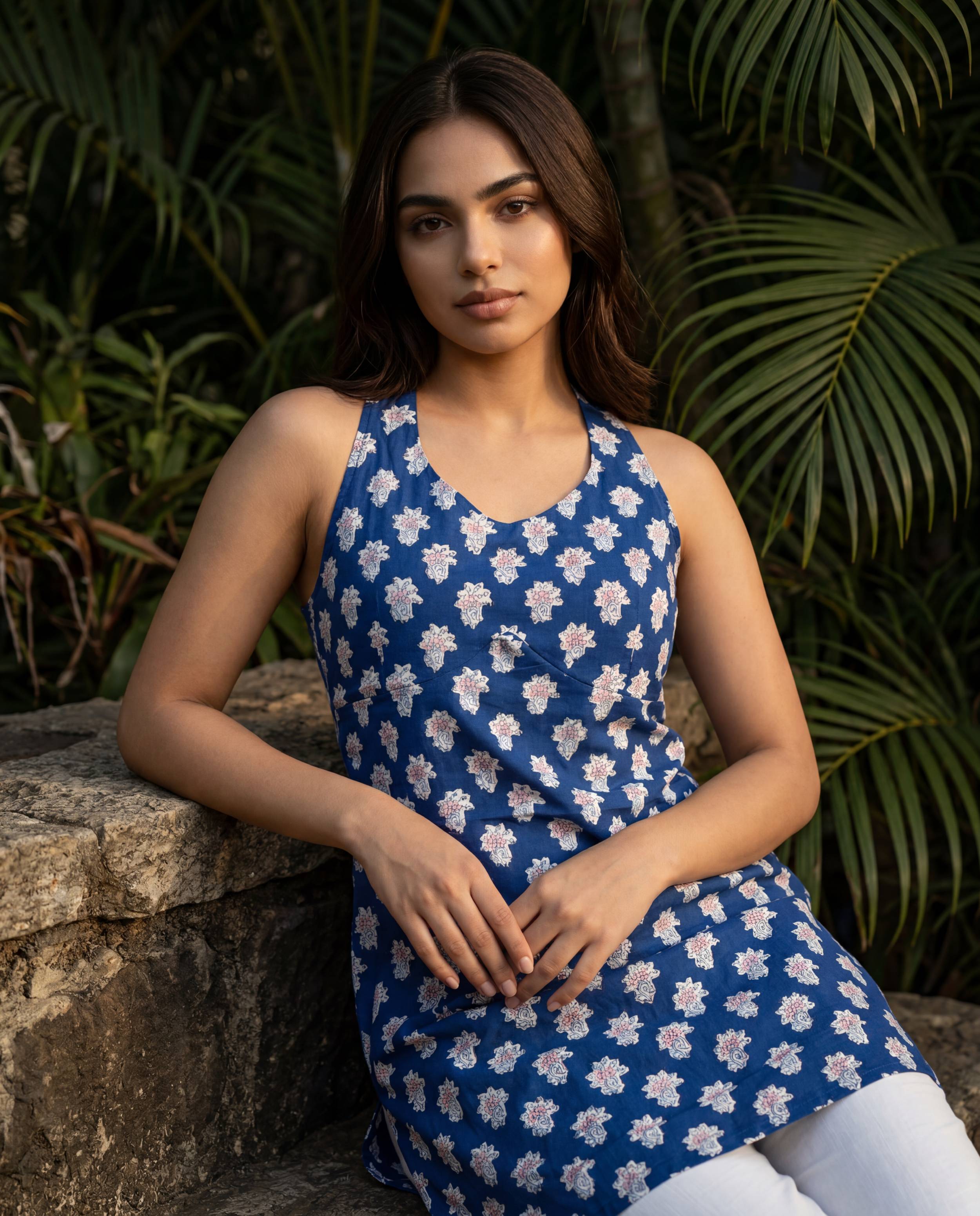 Royal Blue Short Kurta