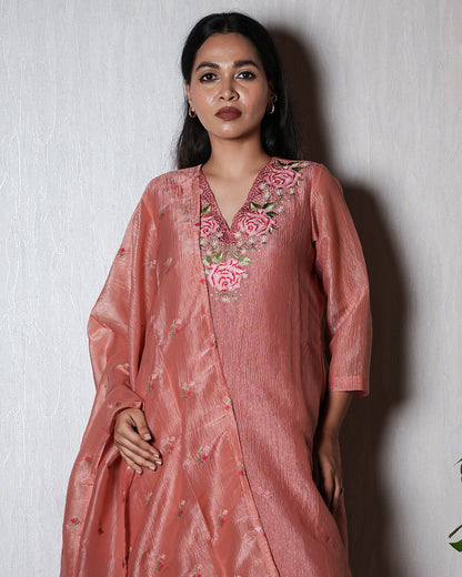 Blush Rose Silk Suit Set