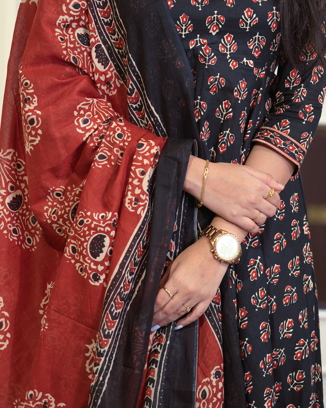 Black Anarkali-style kurta set | Aika the label