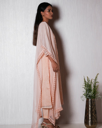 Peach Embroidered Ethnic Suit Set