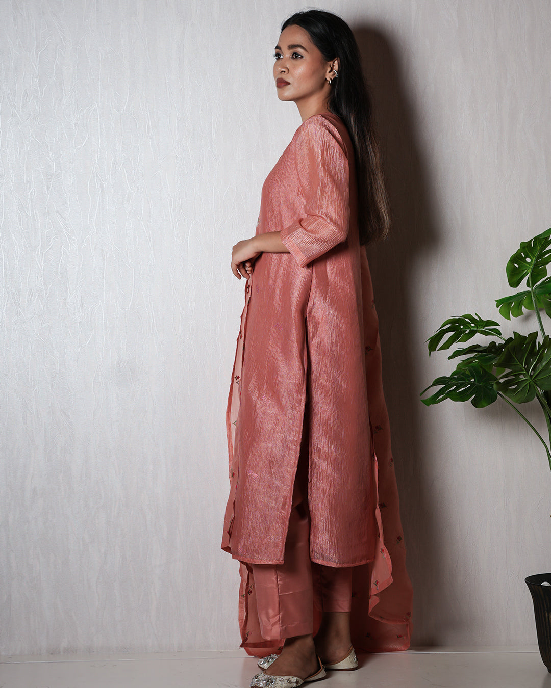 Blush Rose Silk Suit Set