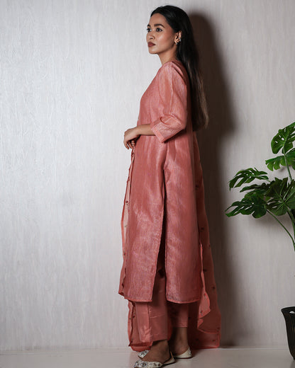 Blush Rose Silk Suit Set