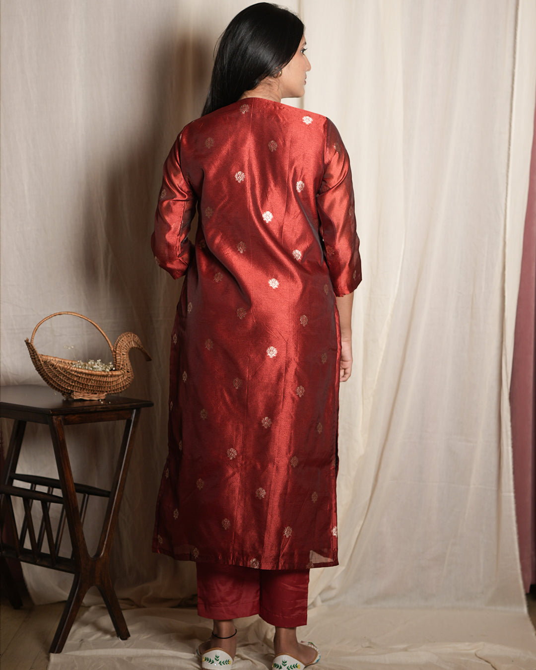 Rich Maroon Banarasi Silk Suit Set