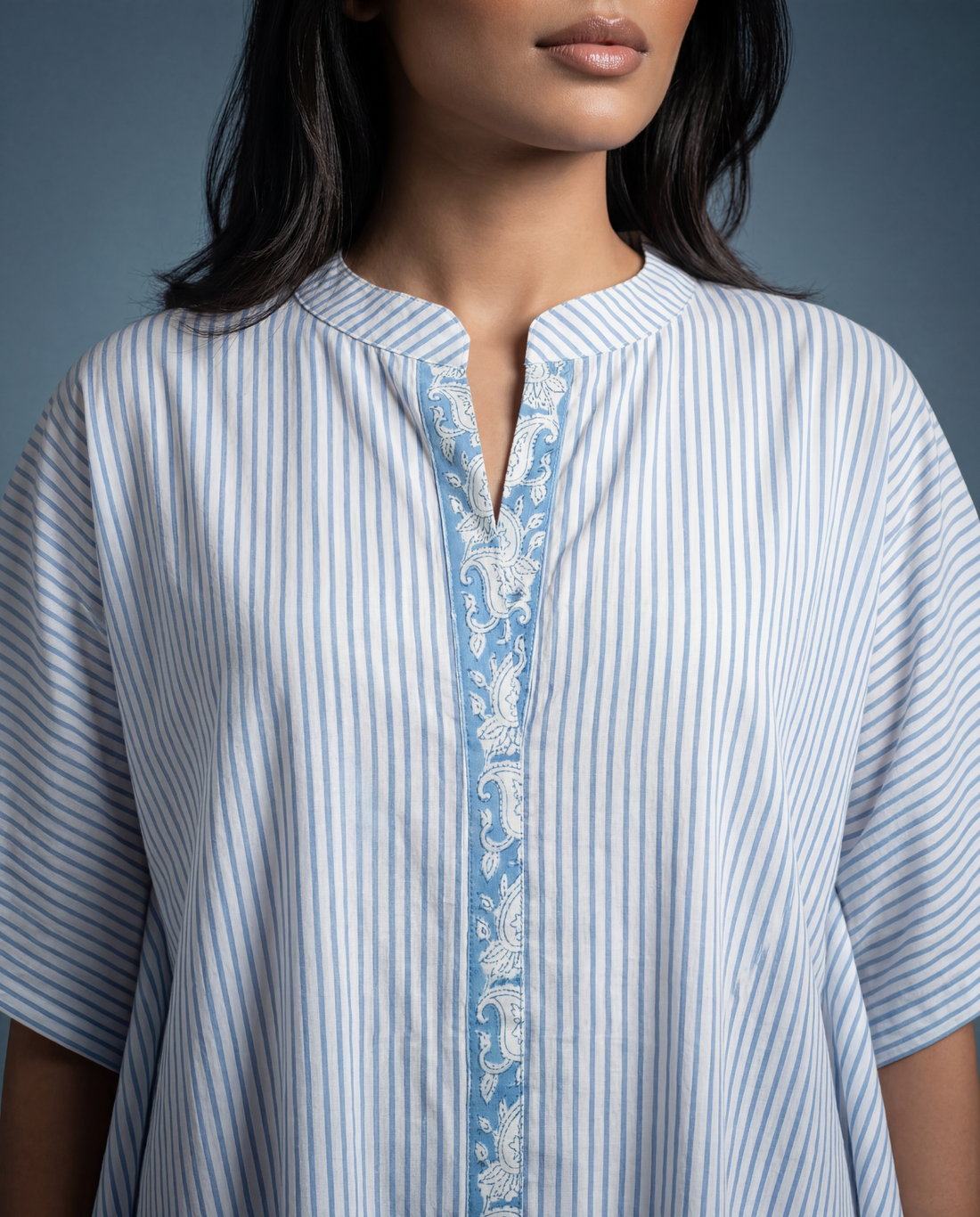 Nyra Striped Cotton Kaftan