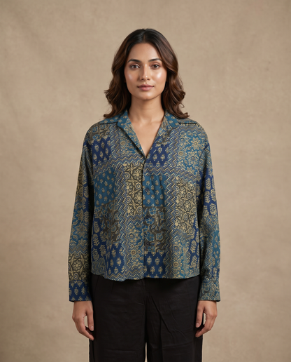 Rustic Blue Mosaic Shirt