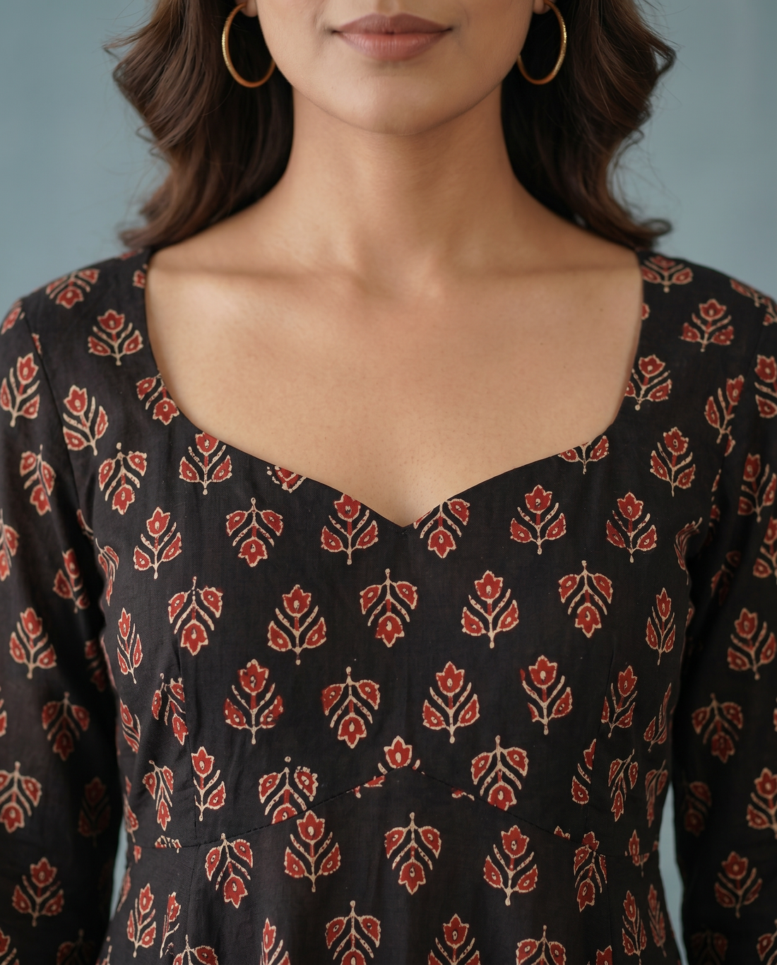 Black Anarkali-style kurta set | Aika the label