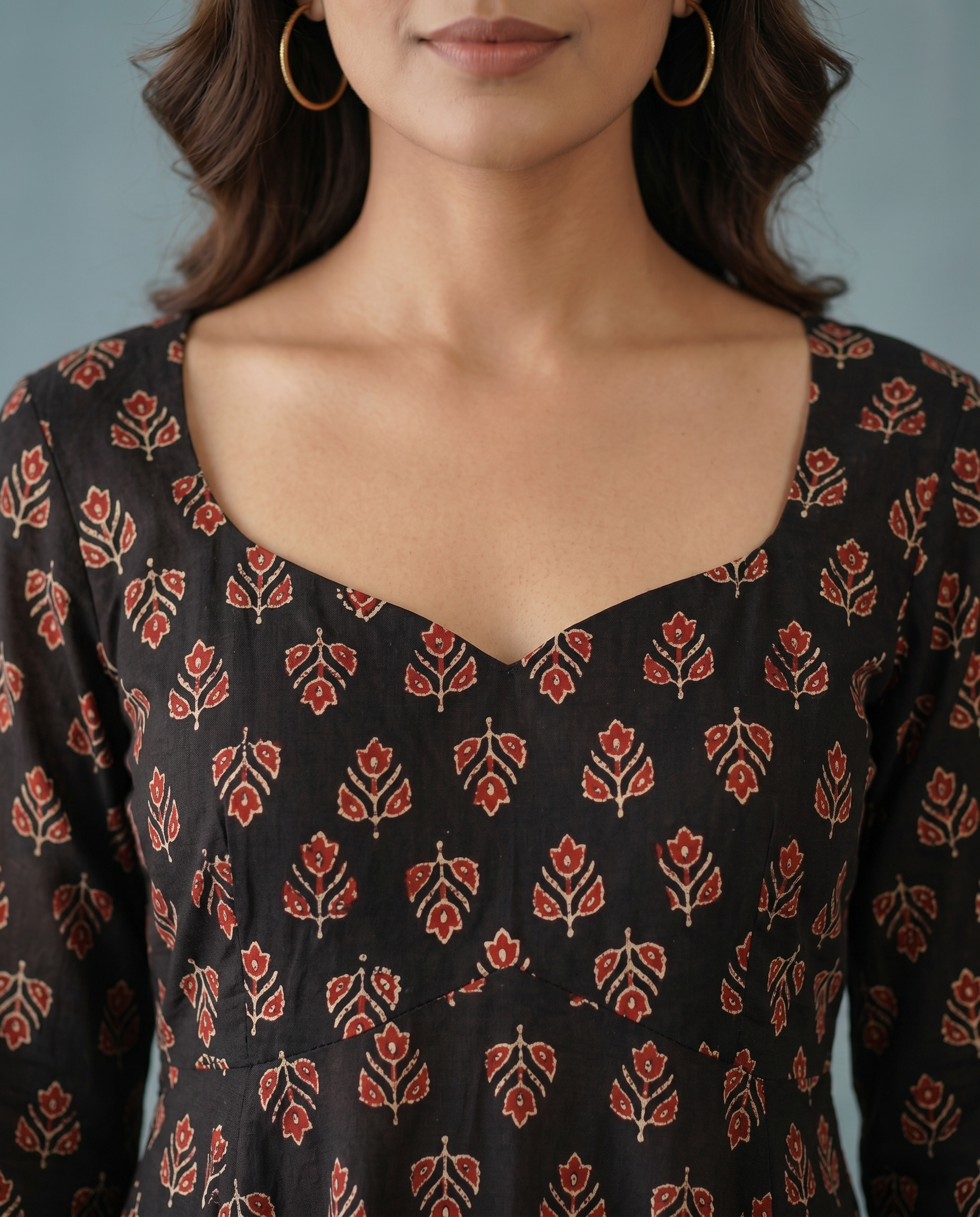 Black Anarkali-style kurta set | Aika the label