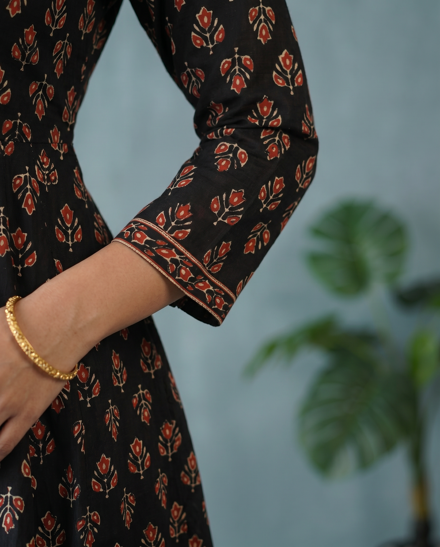 Black Anarkali-style kurta set | Aika the label