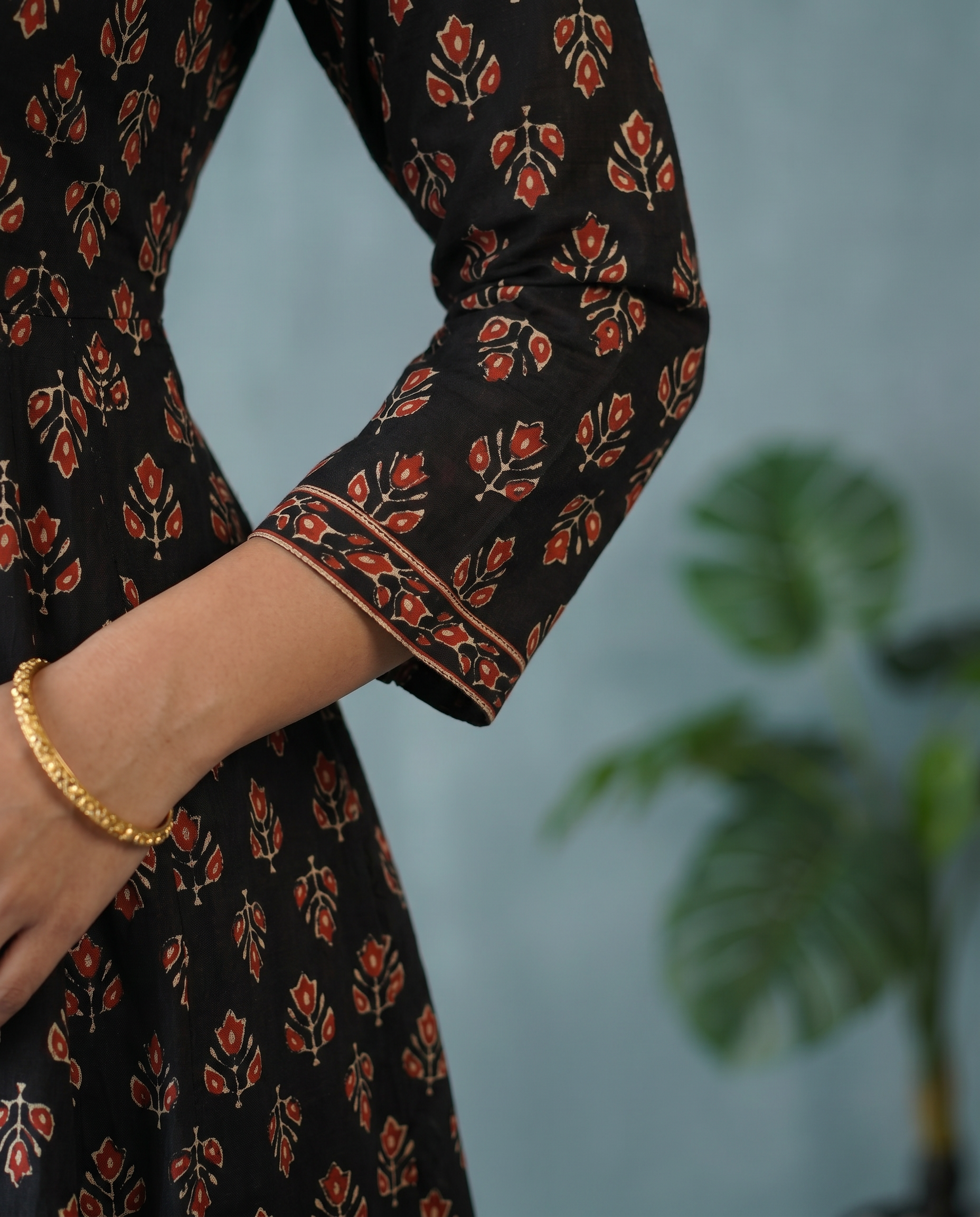 Black Anarkali-style kurta set | Aika the label