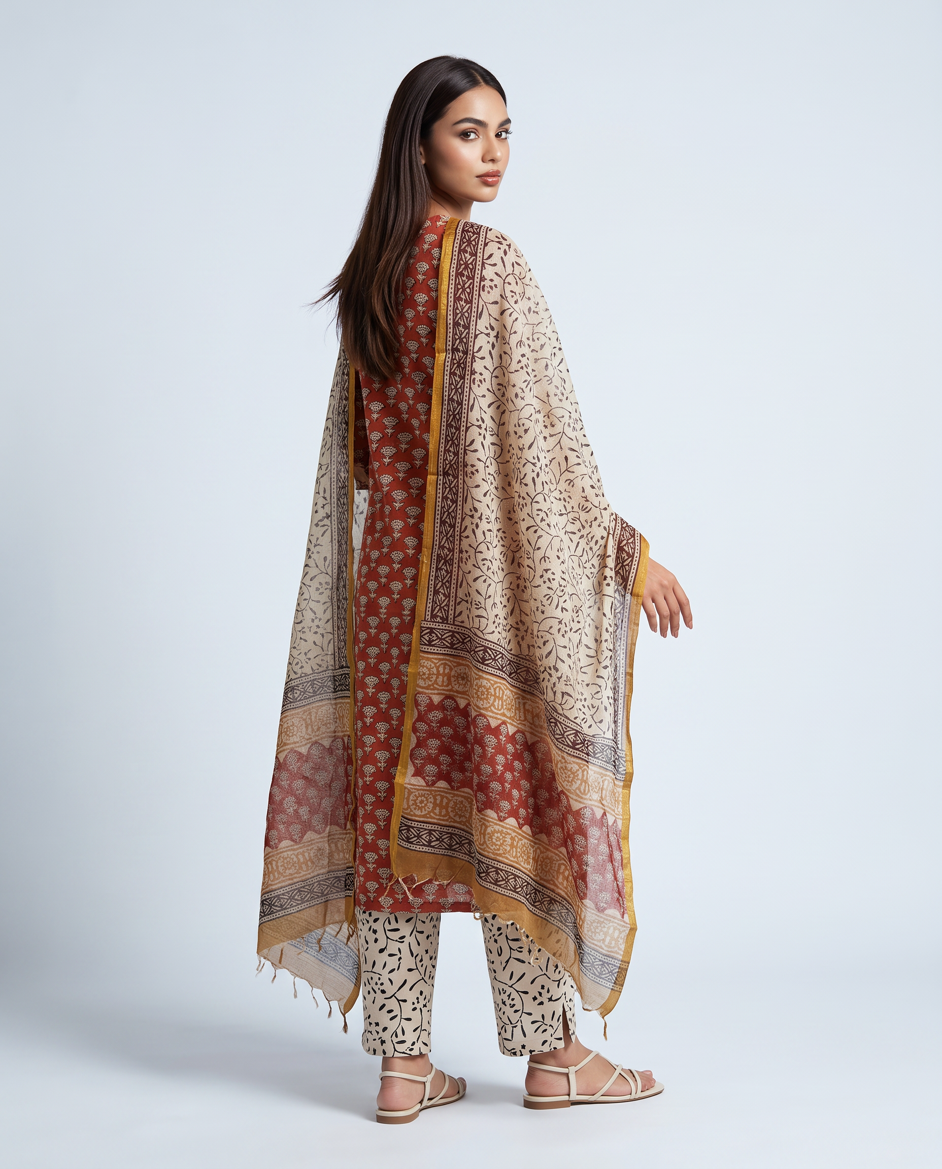 Rust Bloom Printed Suit Set