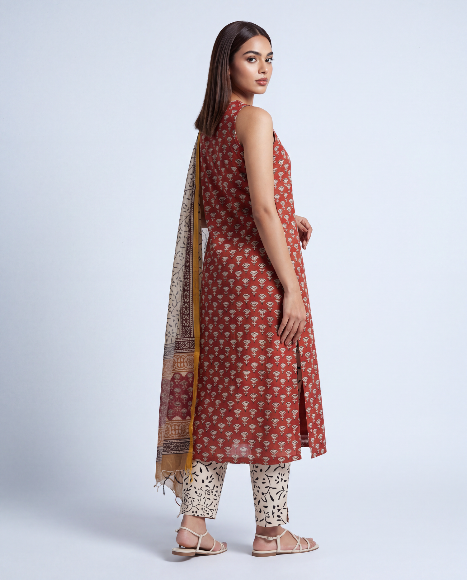 Rust Bloom Printed Suit Set