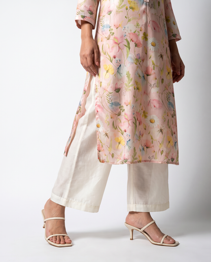 Pastel Pink Floral Kurta