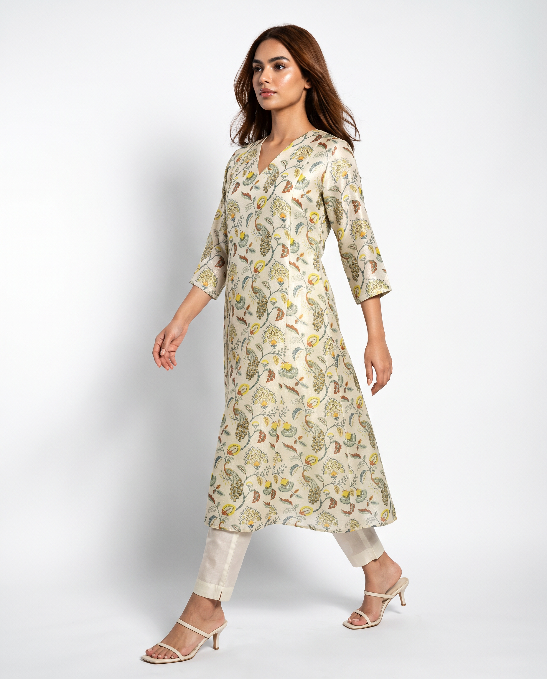 Ivory Botanical Kurta