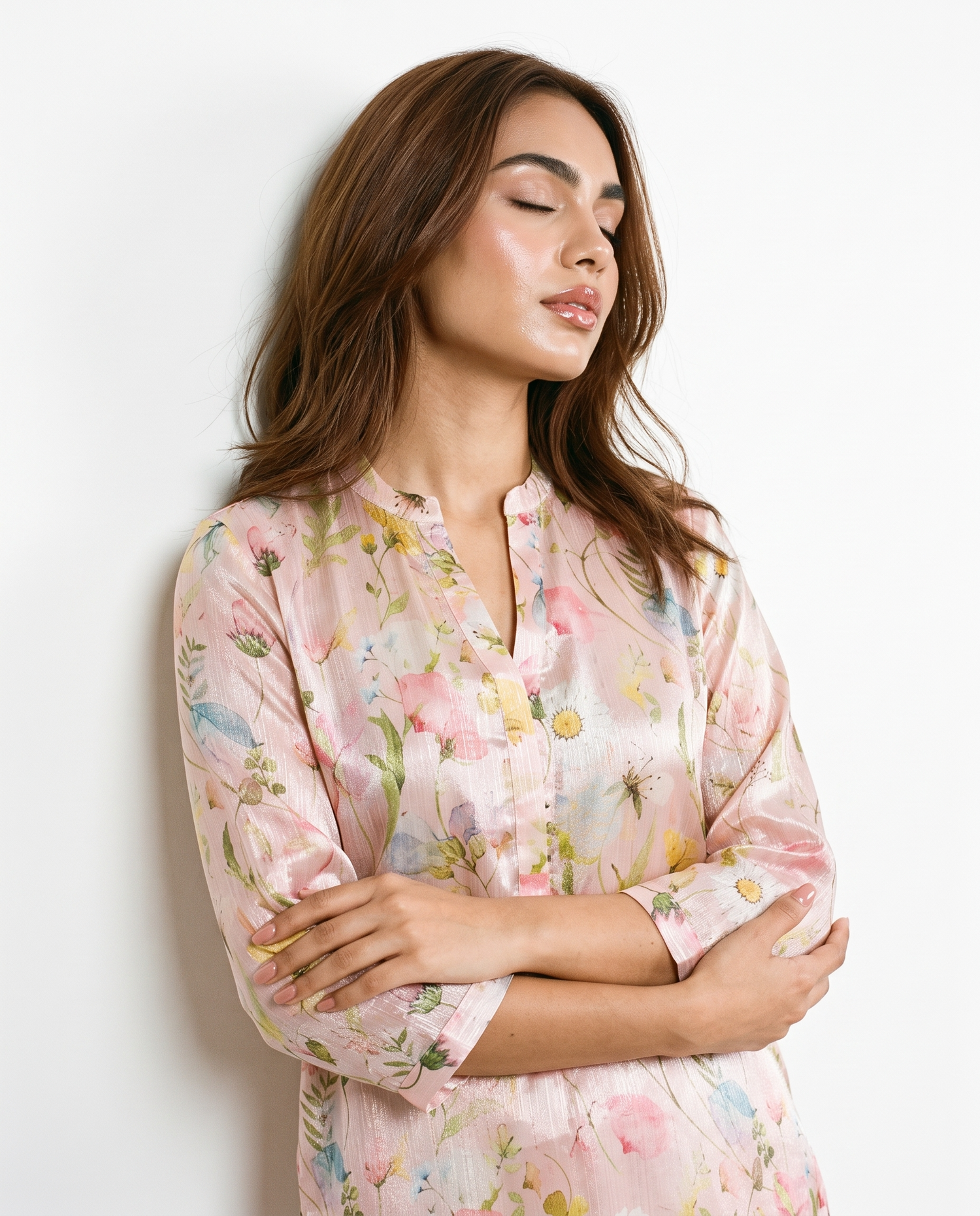 Pastel Pink Floral Kurta
