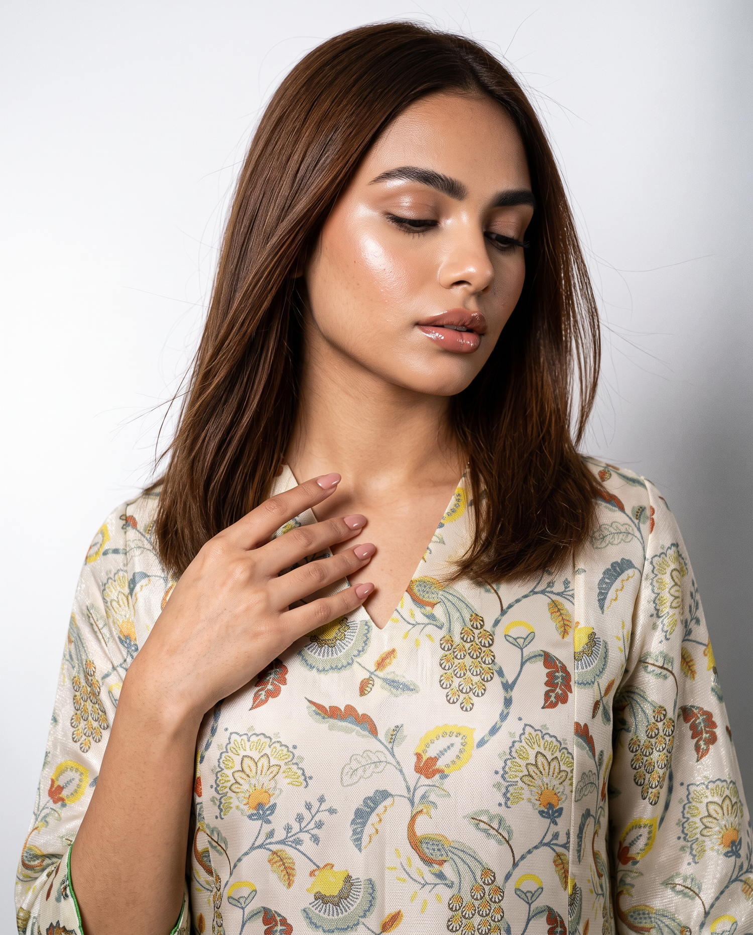 Ivory Botanical Kurta