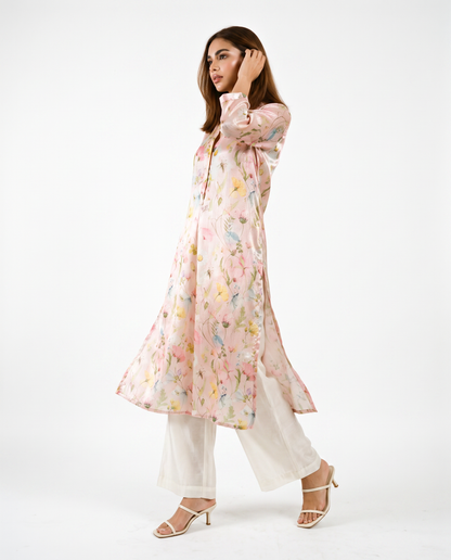 Pastel Pink Floral Kurta