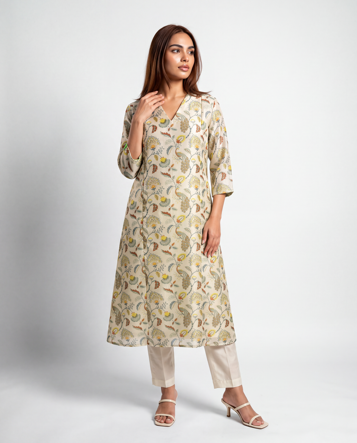Ivory Botanical Kurta