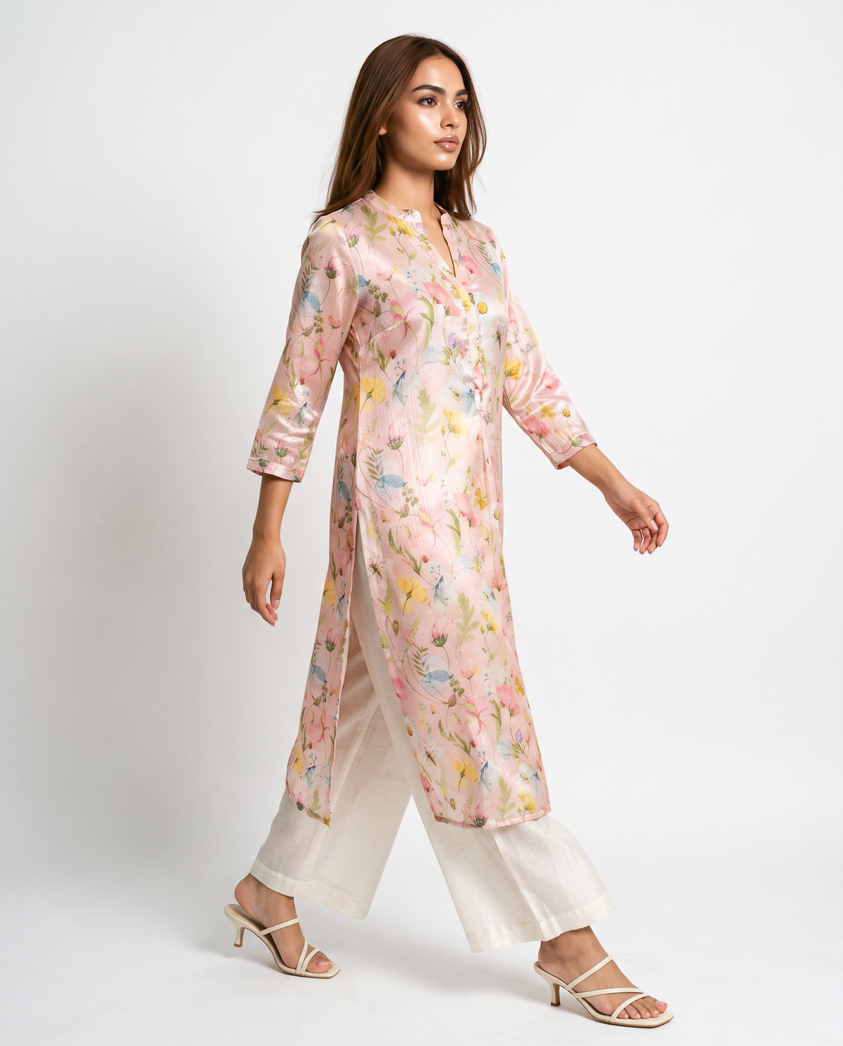 Pastel Pink Floral Kurta