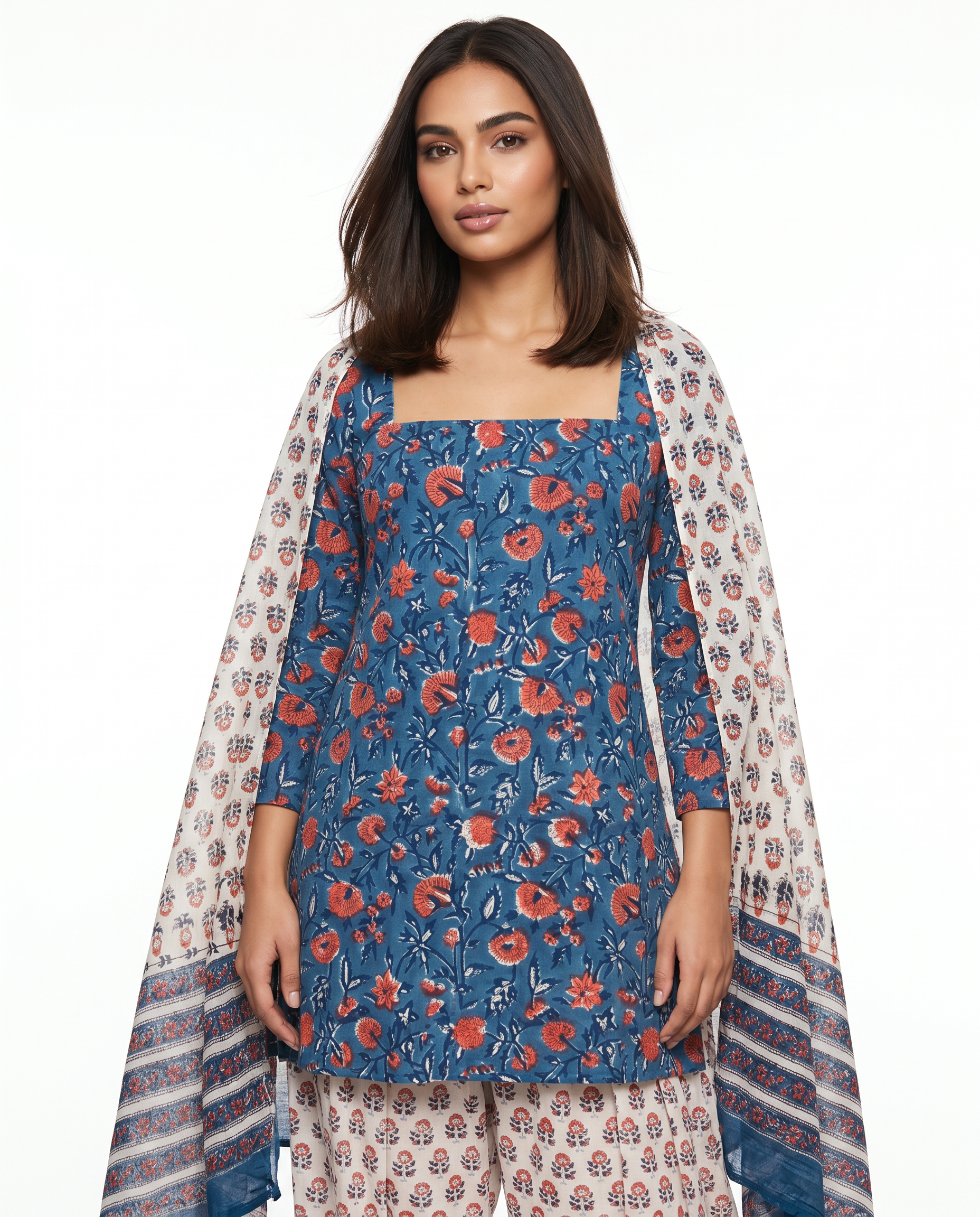 Blue Poppy Suit Set