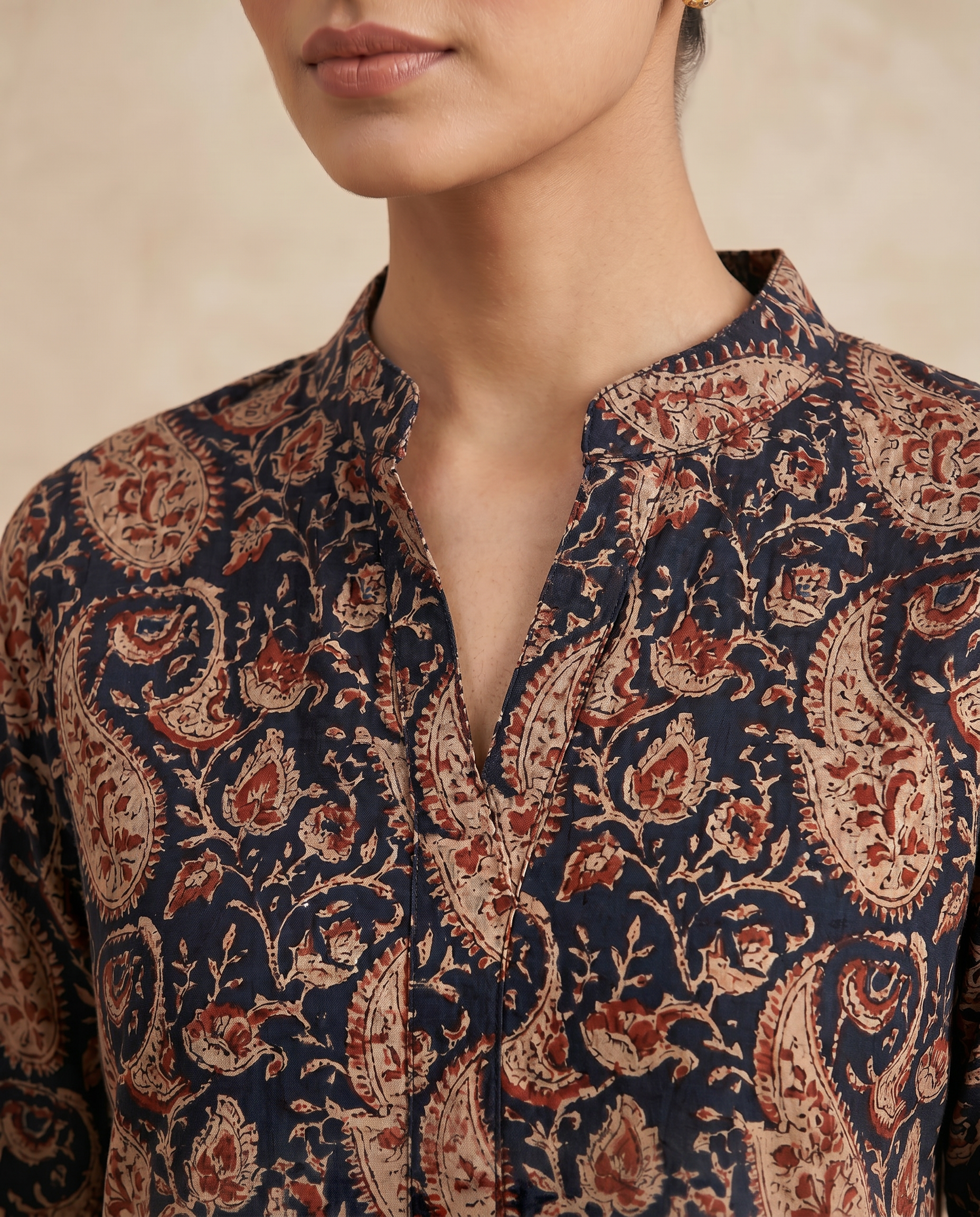 Midnight Paisley Straight Kurta Set