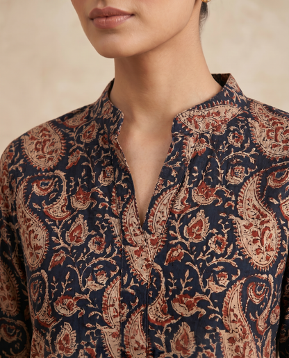 Midnight Paisley Straight Kurta Set