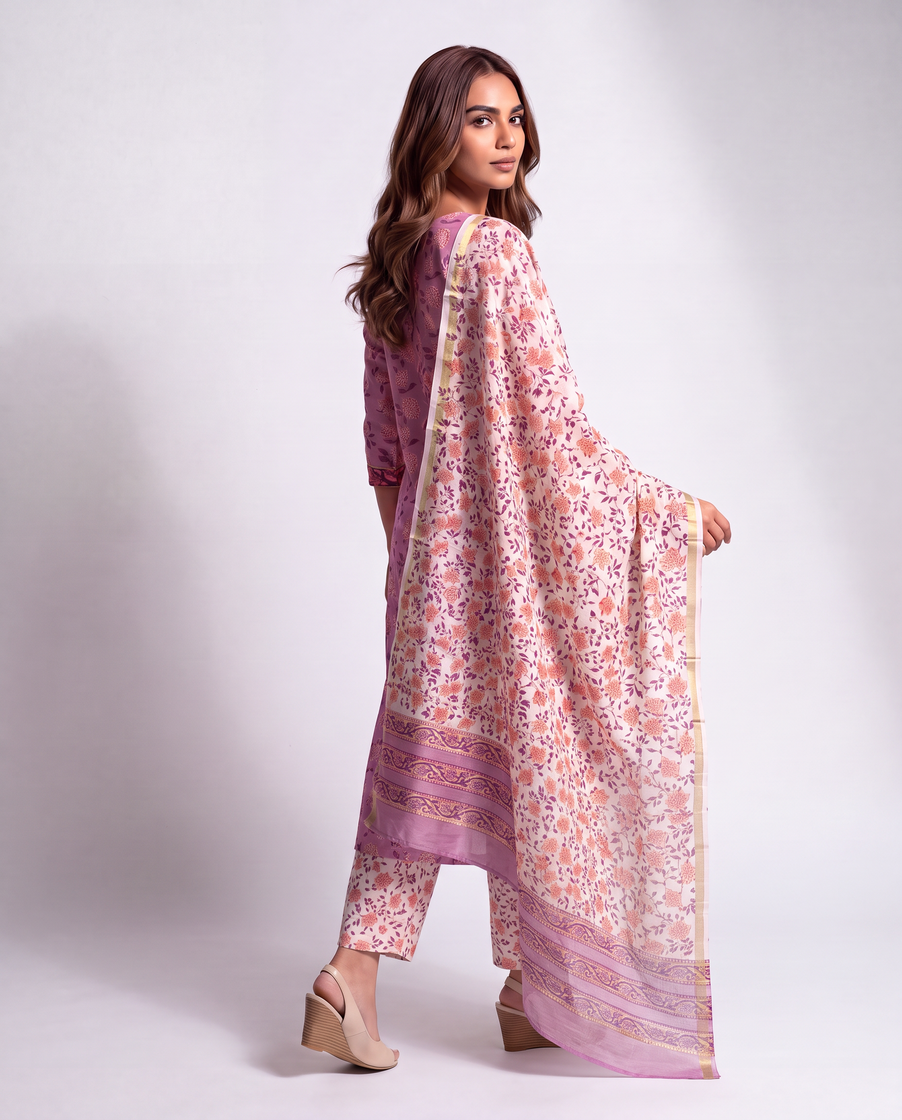Lilac Garden Printed Kurta Set