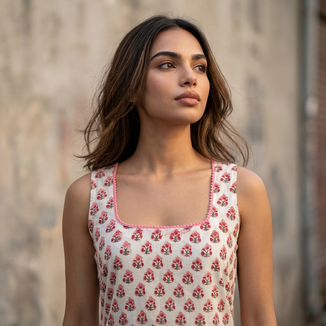 Red Polka Printed Long Kurta